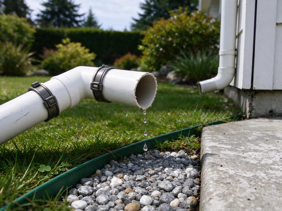 Condensate line draining outside in summer